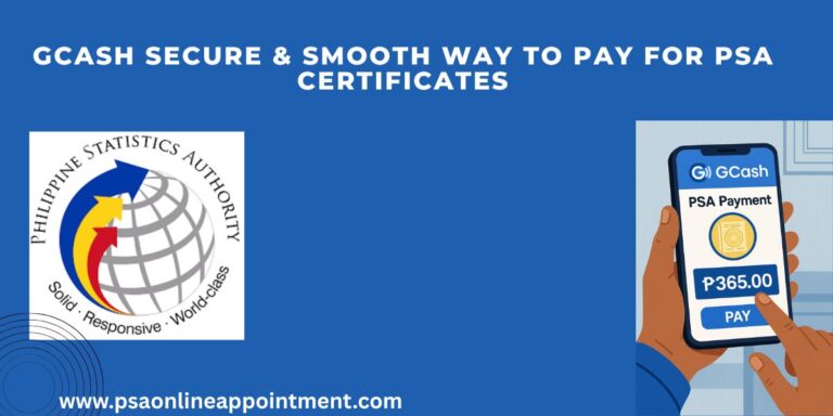 GCash Secure way to pay PSA certificate fee