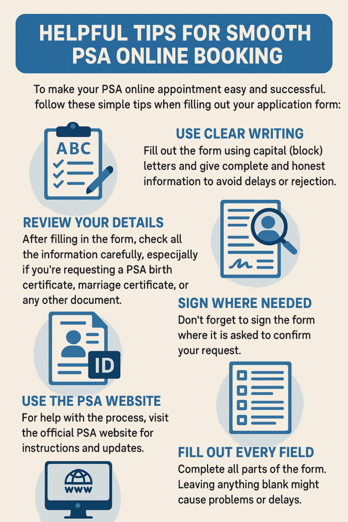 Helpful Tips for Smooth PSA Online Booking