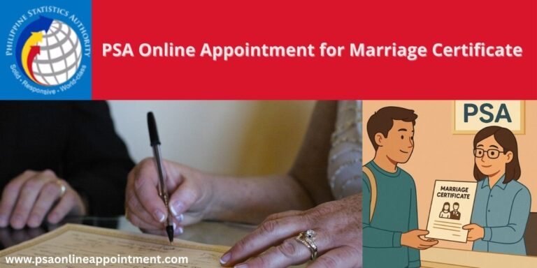 PSA Appointment for Marriage Certificate