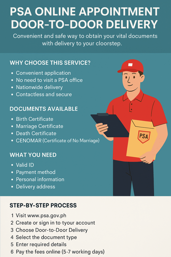 PSA appointment door to door Delivery