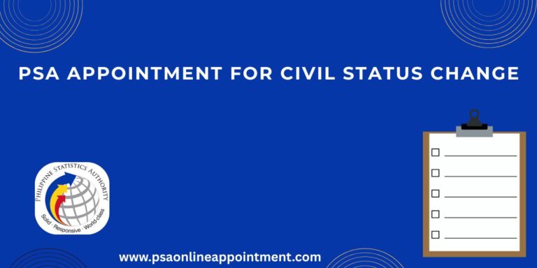 How to book PSA Appointment for Civil Status Change on Legal documents