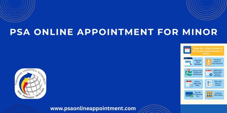 PSA Online Appointment for Minor