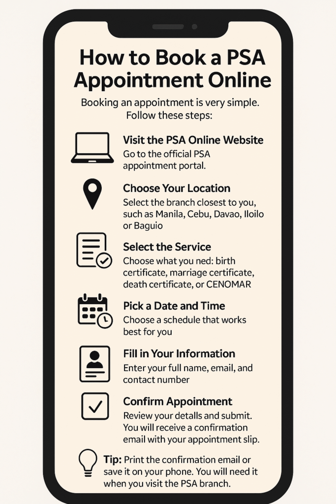 How to book PSA Appointment