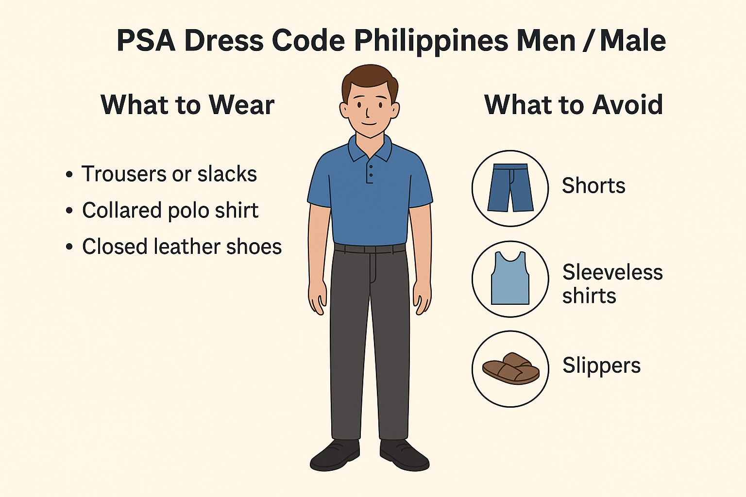 PSA Dress Code Philippines for Men / Male