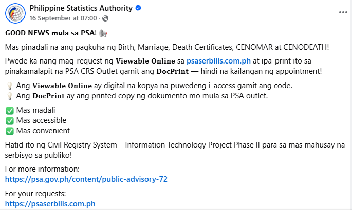 PSA Online Viewable Service