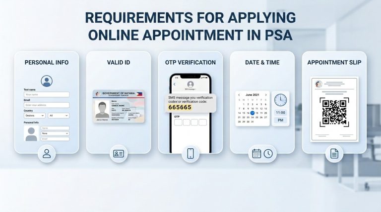 Requirements for PSA Online Appointment